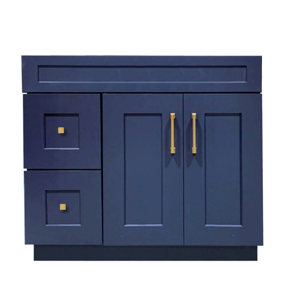 Crown VSD36L 36 inch Solid Wood Bathroom Vanity with Quartz Top & Sink - RenoShop