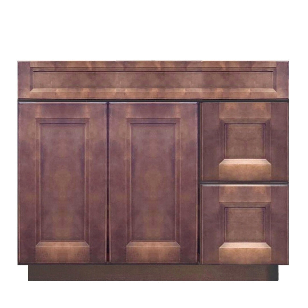 Meuble-lavabo de salle de bain en bois massif de 36 po avec comptoir et évier en quartz VSD36R