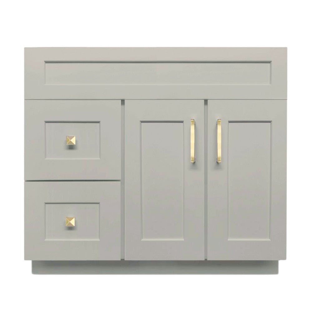 Crown VSD42L 42 inch Solid Wood Bathroom Vanity with Quartz Top & Sink - RenoShop
