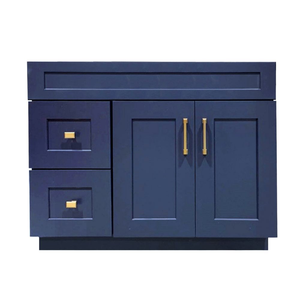 Crown VSD42L 42 inch Solid Wood Bathroom Vanity with Quartz Top & Sink - RenoShop