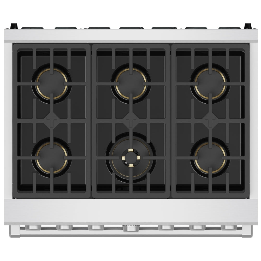 Thor Kitchen 36-Inch Professional Natural Gas Range with 6.0 Cu. Ft. Oven and 6 Cooktop Burners XRG36E