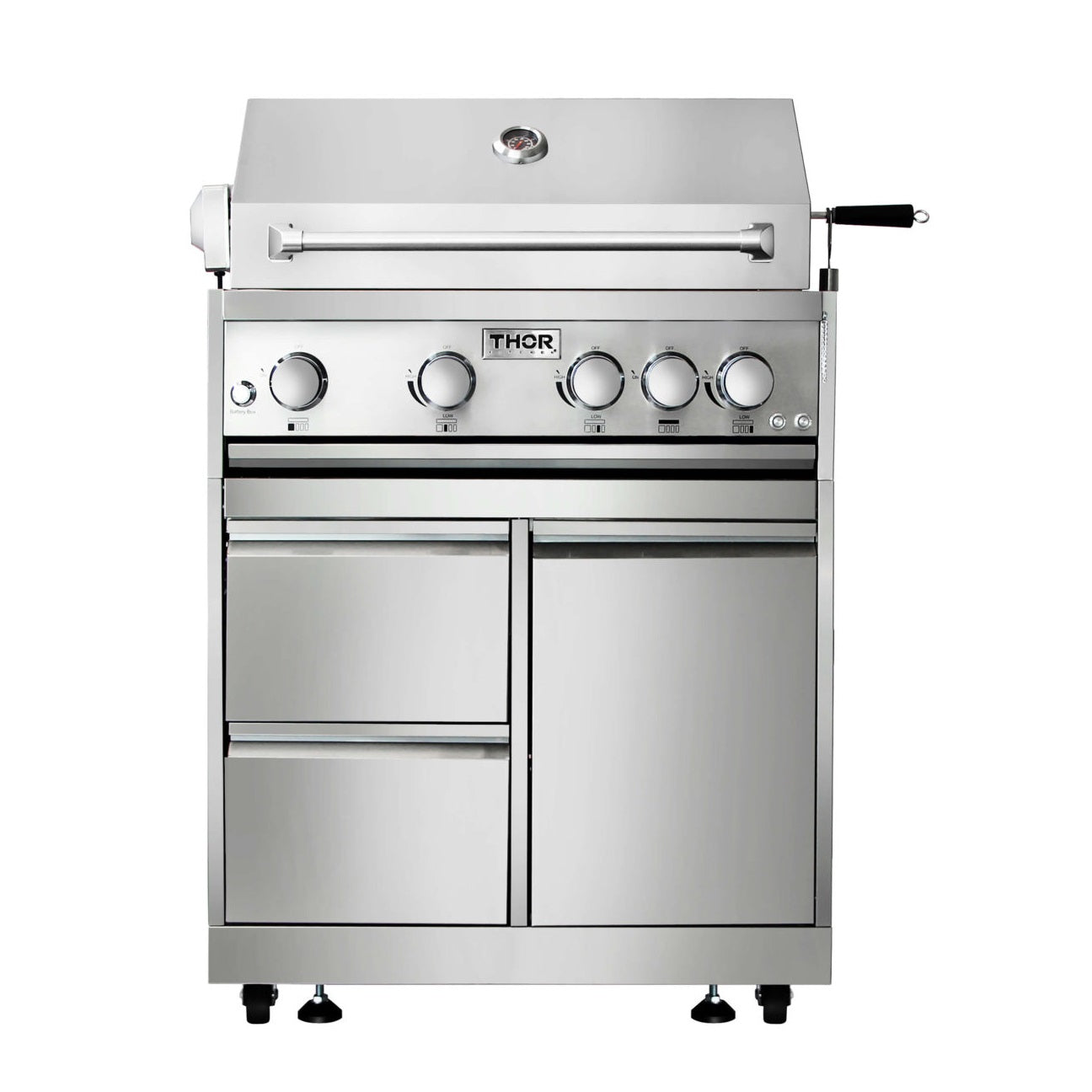 30" 4-Burner Powerful 59000 BTUs Stainless Steel Gas BBQ Grill w/ Rotisserie MK04SS304 - RenoShop