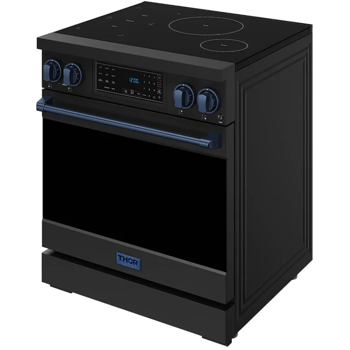 Gordon Ramsay by Thor Kitchen 30-Inch Professional Induction Range with Tilt Panel Touch Control in Black with Blue Trim RSI30B-BLU
