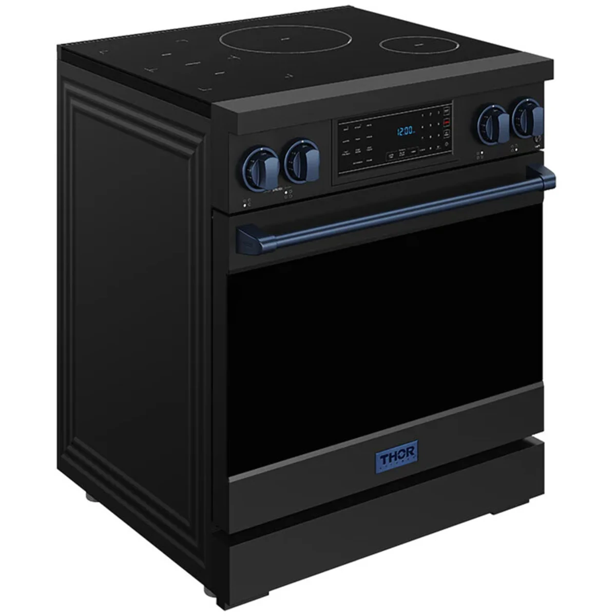 Gordon Ramsay by Thor Kitchen 30-Inch Professional Induction Range with Tilt Panel Touch Control in Black with Blue Trim RSI30B-BLU