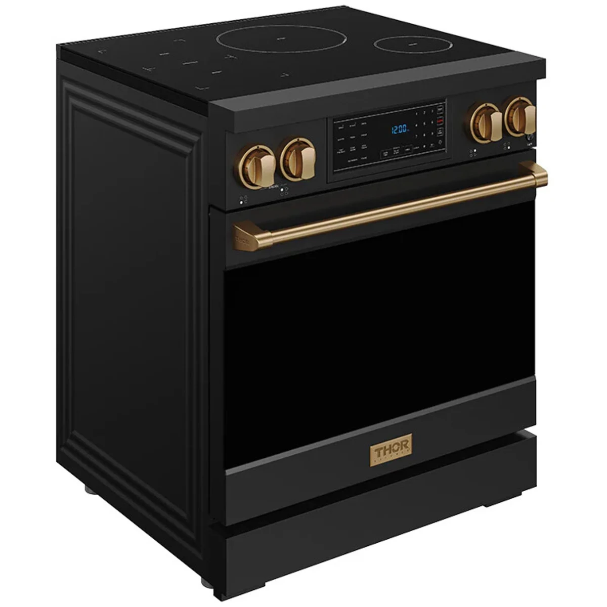 Gordon Ramsay by Thor Kitchen 30-Inch Professional Induction Range with Tilt Panel Touch Control in Black with Bronze Trim RSI30B-BRZ