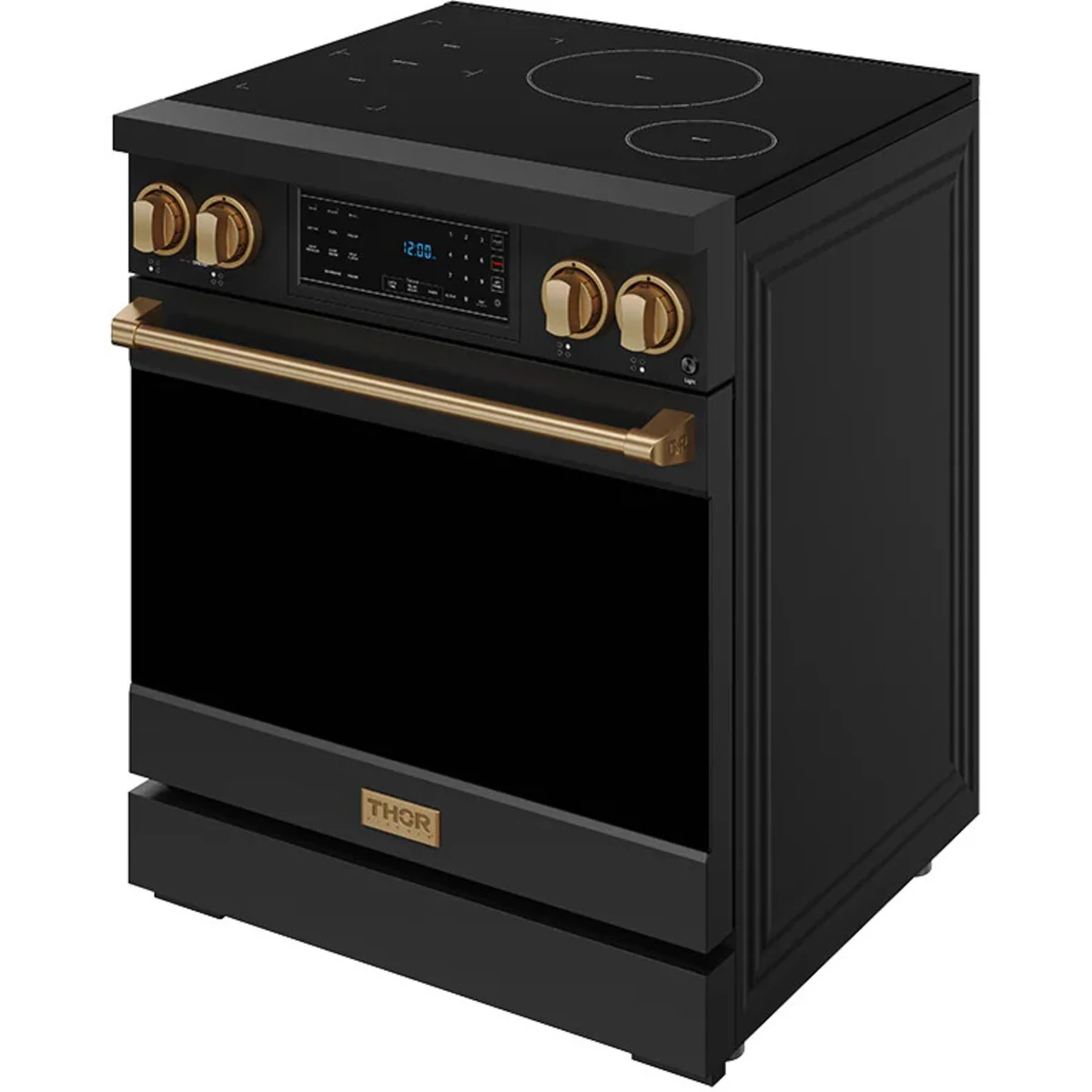 Gordon Ramsay by Thor Kitchen 30-Inch Professional Induction Range with Tilt Panel Touch Control in Black with Bronze Trim RSI30B-BRZ