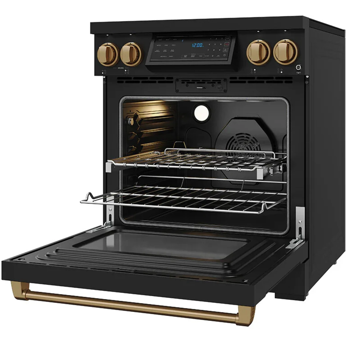 Gordon Ramsay by Thor Kitchen 30-Inch Professional Induction Range with Tilt Panel Touch Control in Black with Bronze Trim RSI30B-BRZ
