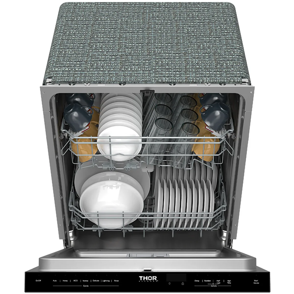 Thor Kitchen 24-Inch Built-In Dishwasher with 7 Cycles and Pocket Handle in Stainless Steel TDW24PT