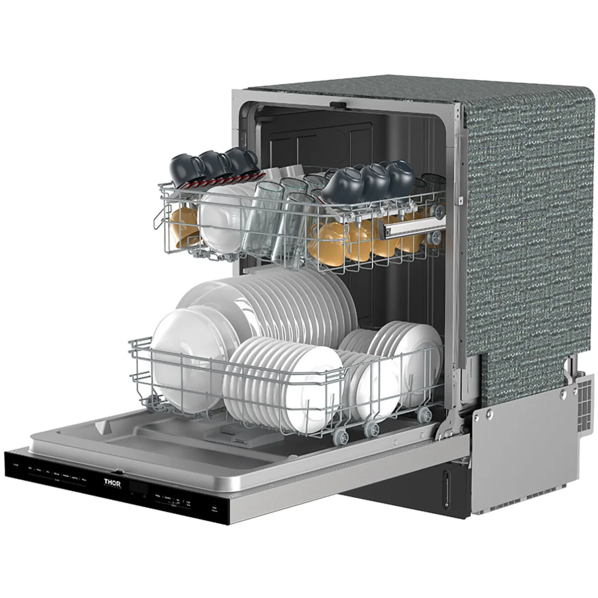 Thor Kitchen 24-Inch Built-In Dishwasher with 7 Cycles and Pocket Handle in Stainless Steel TDW24PT