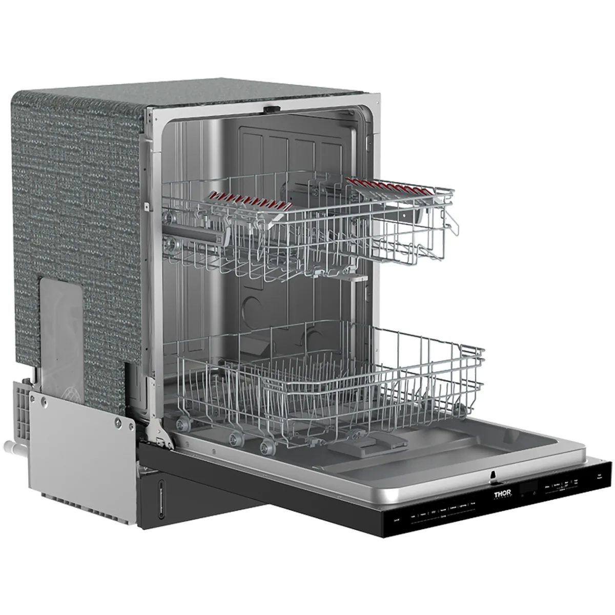 Thor Kitchen 24-Inch Built-In Dishwasher with 7 Cycles and Pocket Handle in Black TDW24PTB