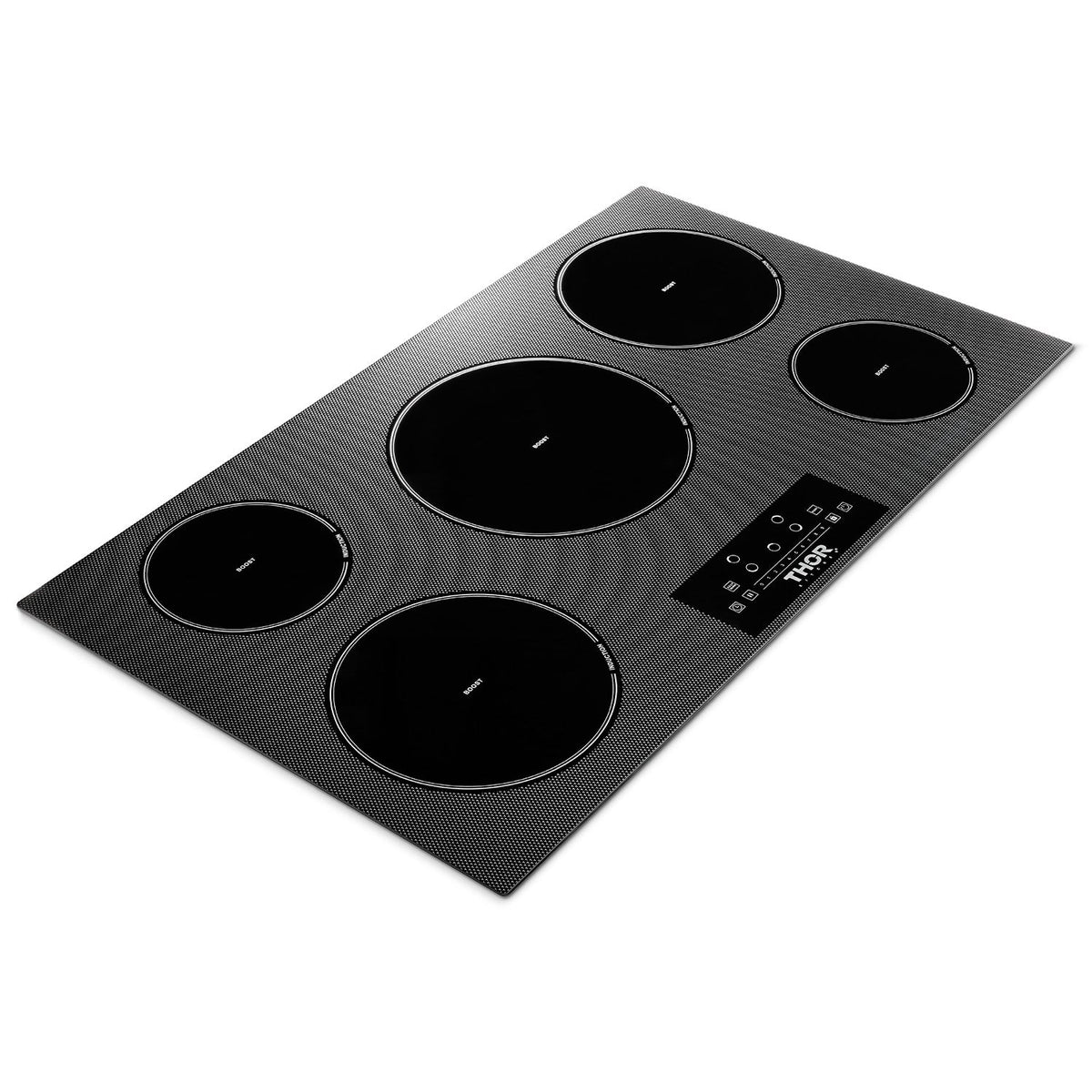 36 In Induction Cooktop Thor Kitchen 36 Inch Induction Cooktop in Black with 5 Elements TIH36 ...