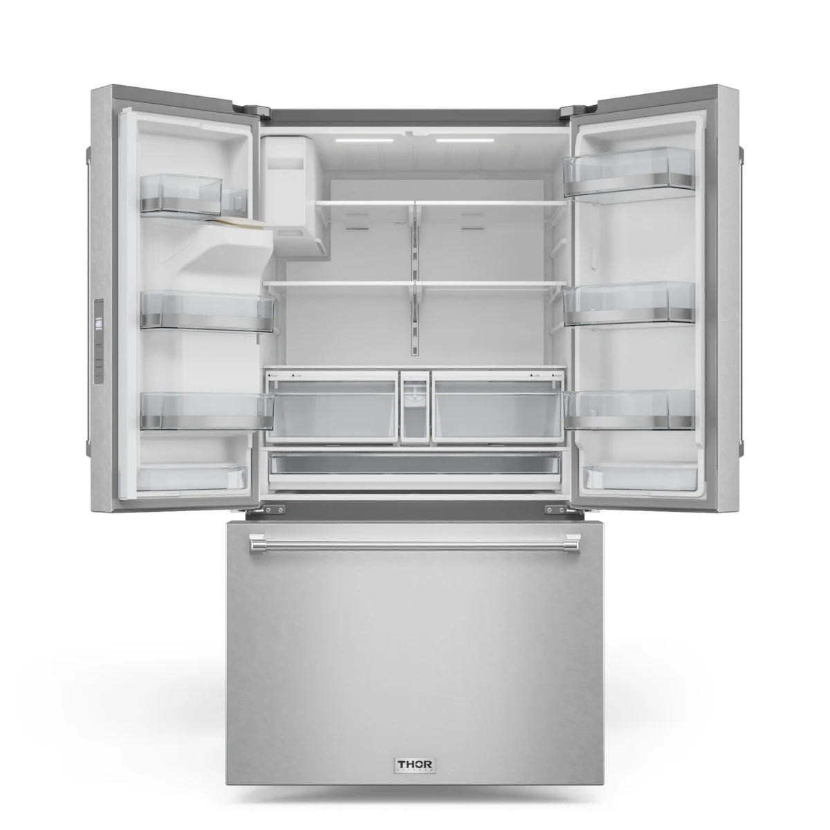 Thor Kitchen 36-Inch 28 Cu. Ft. French Door Full Depth Refrigerator with Water Filter and Ice Maker TRF3628FFD