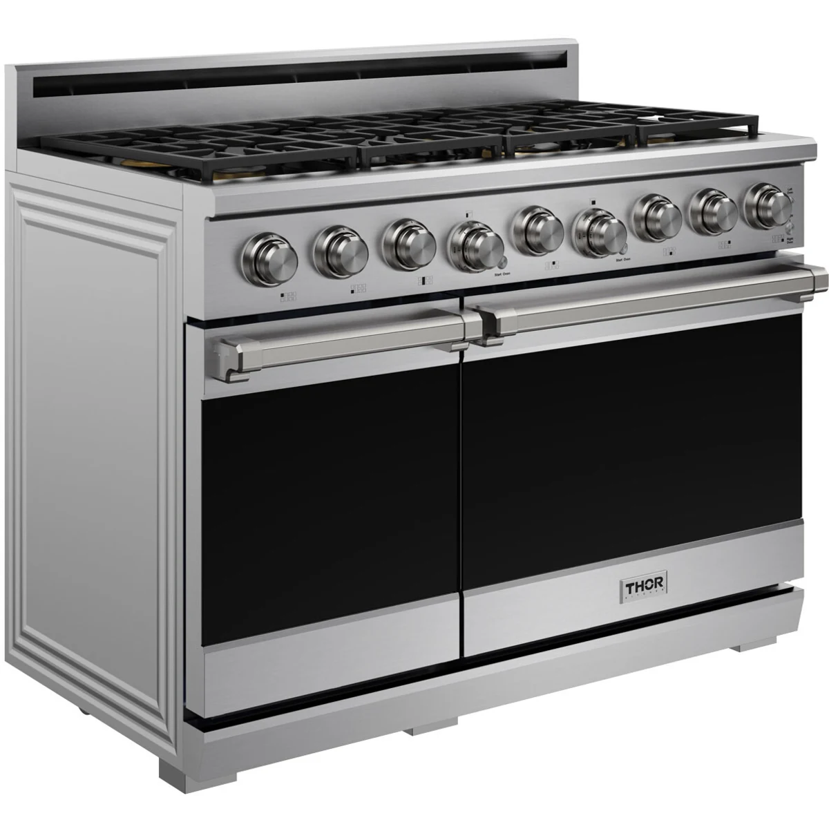 Thor Kitchen 48-Inch Professional Natural Gas Range with 7.6 Cu. Ft. Oven and 6 Cooktop Burners in Stainless Steel XRG48E