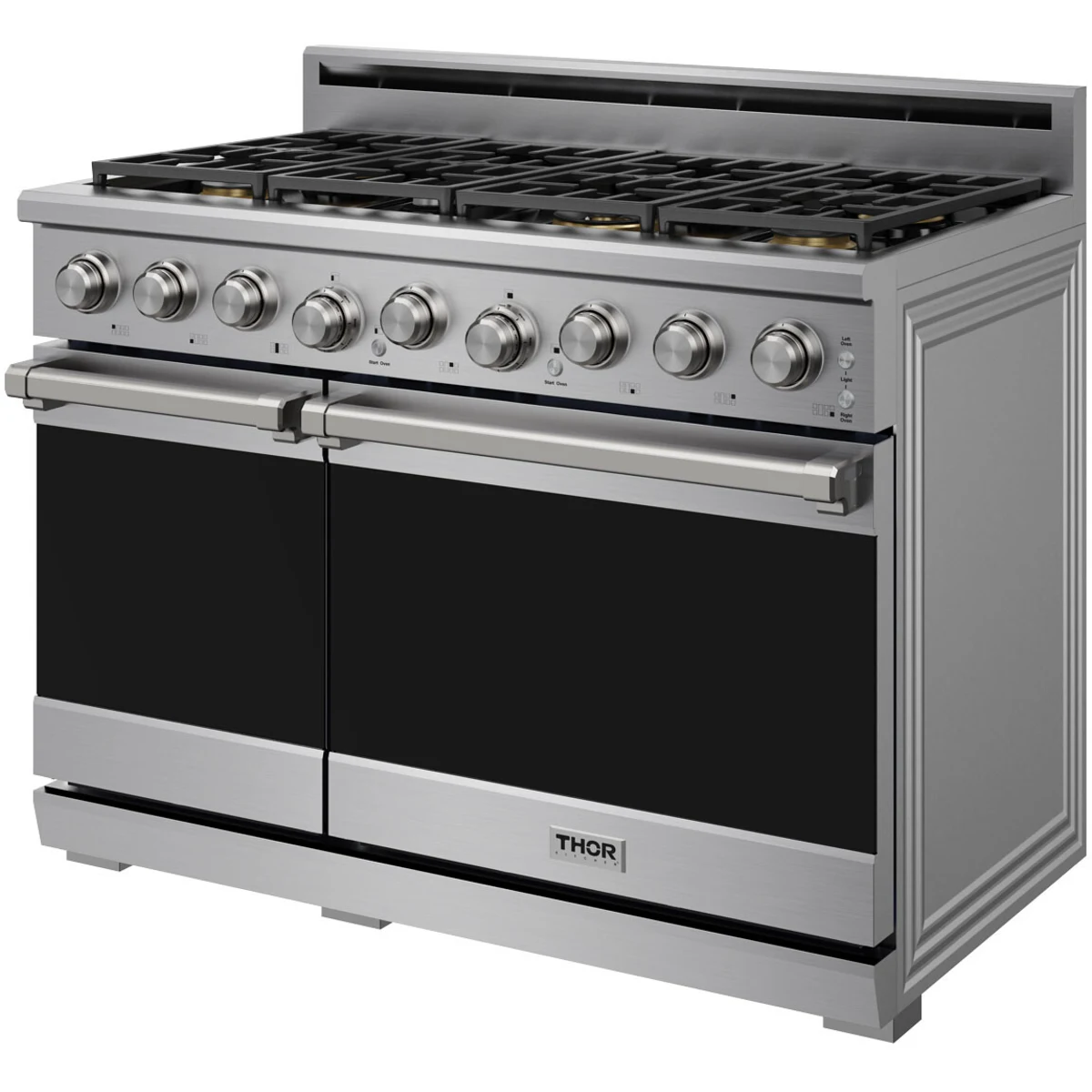 Thor Kitchen 48-Inch Professional Natural Gas Range with 7.6 Cu. Ft. Oven and 6 Cooktop Burners in Stainless Steel XRG48E