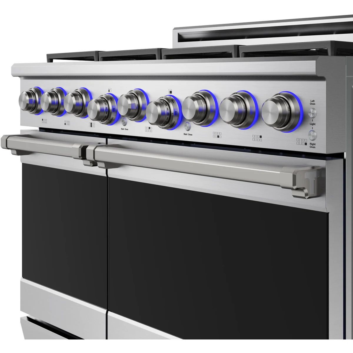 Thor Kitchen 48-Inch Professional Natural Gas Range with 7.6 Cu. Ft. Oven and 6 Cooktop Burners in Stainless Steel XRG48E