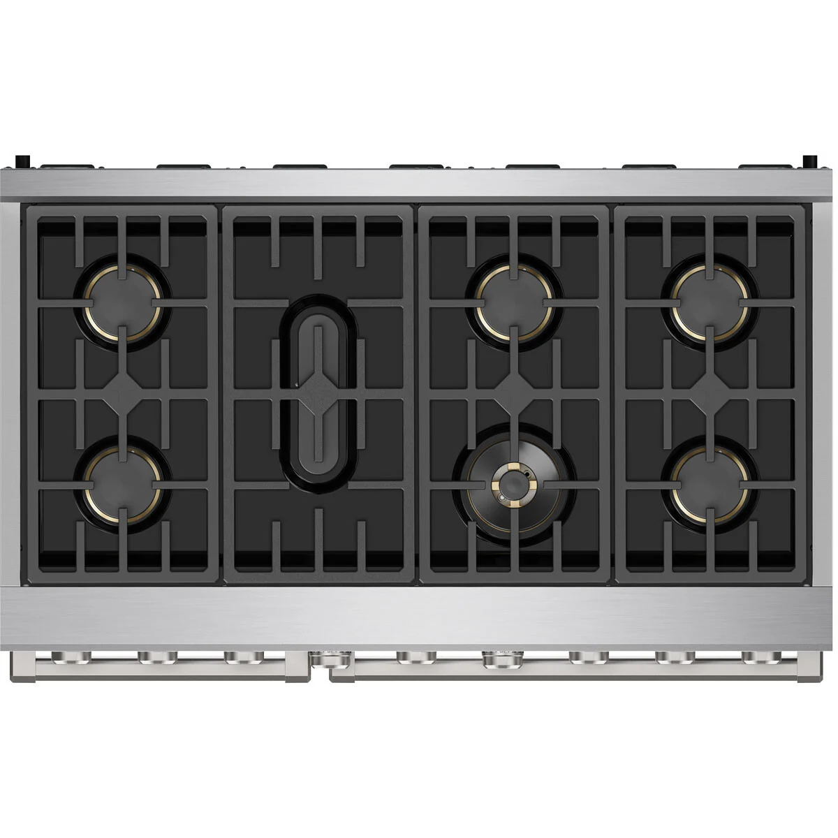 Thor Kitchen 48-Inch Professional Natural Gas Range with 7.6 Cu. Ft. Oven and 6 Cooktop Burners in Stainless Steel XRG48E