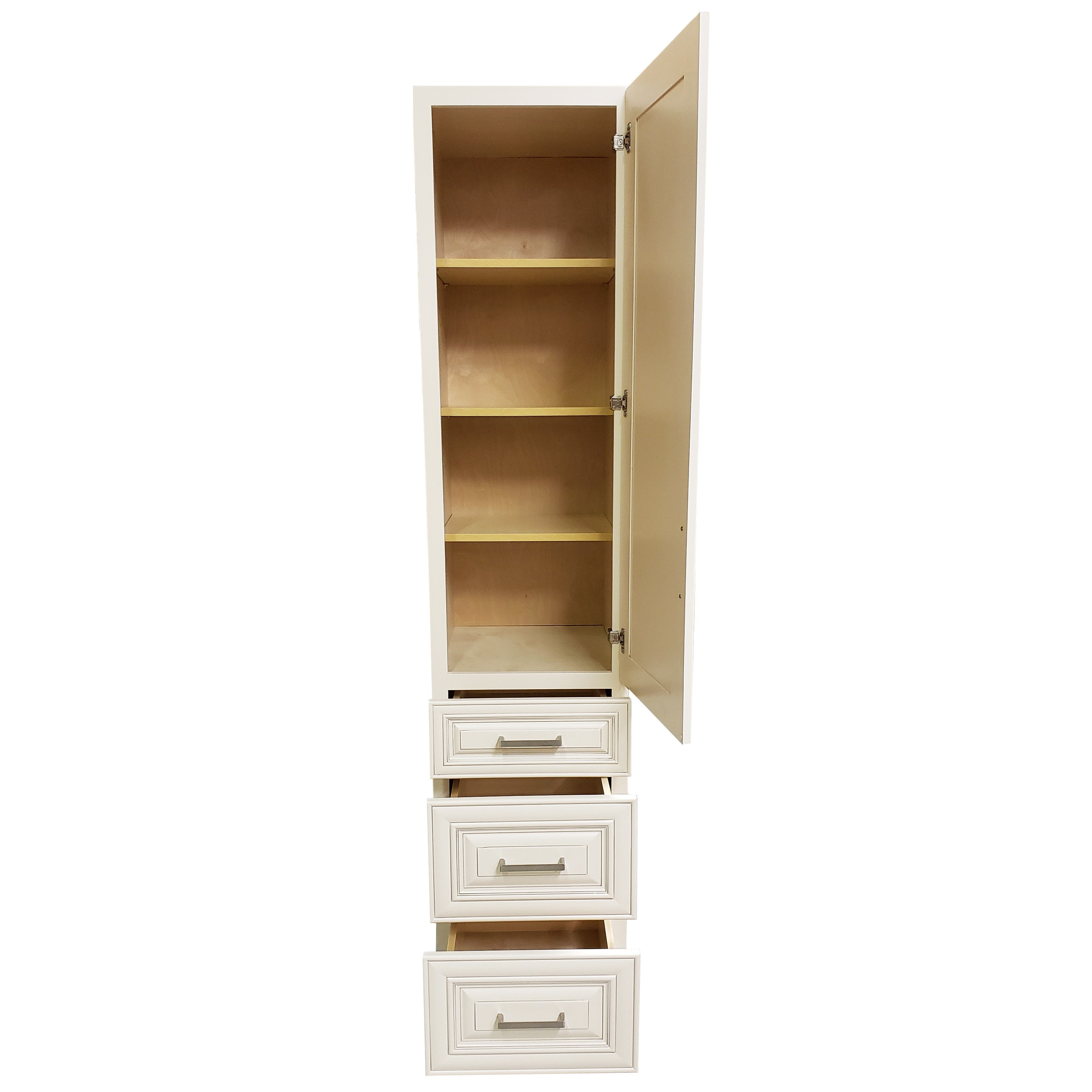Crown LC188421 18 Inch Solid Wood Bathroom Linen Tower - RenoShop
