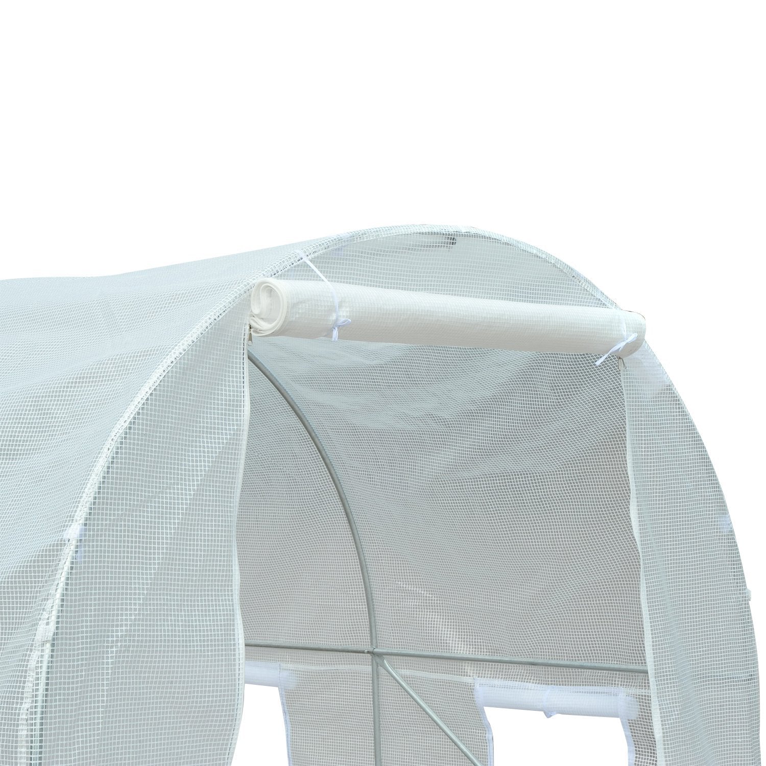 Walk-in Plant Growing White Portable Tunnel Greenhouse 11.5x6.6x6.6ft - RenoShop