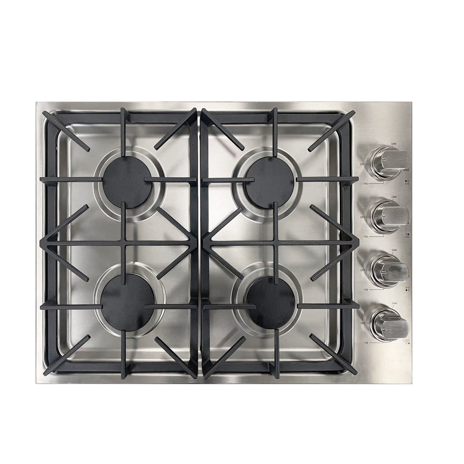Crown 30 Inch Professional 4 Burner Drop-In Stainless Steel Best Gas Cooktop LGC3001 48,000 BTU Canada - RenoShop