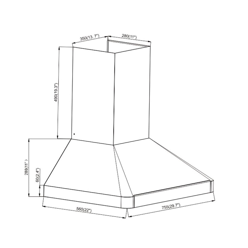 30" 850 CFM Black Stainless Steel Gesture Control Wall Mount Range Hood