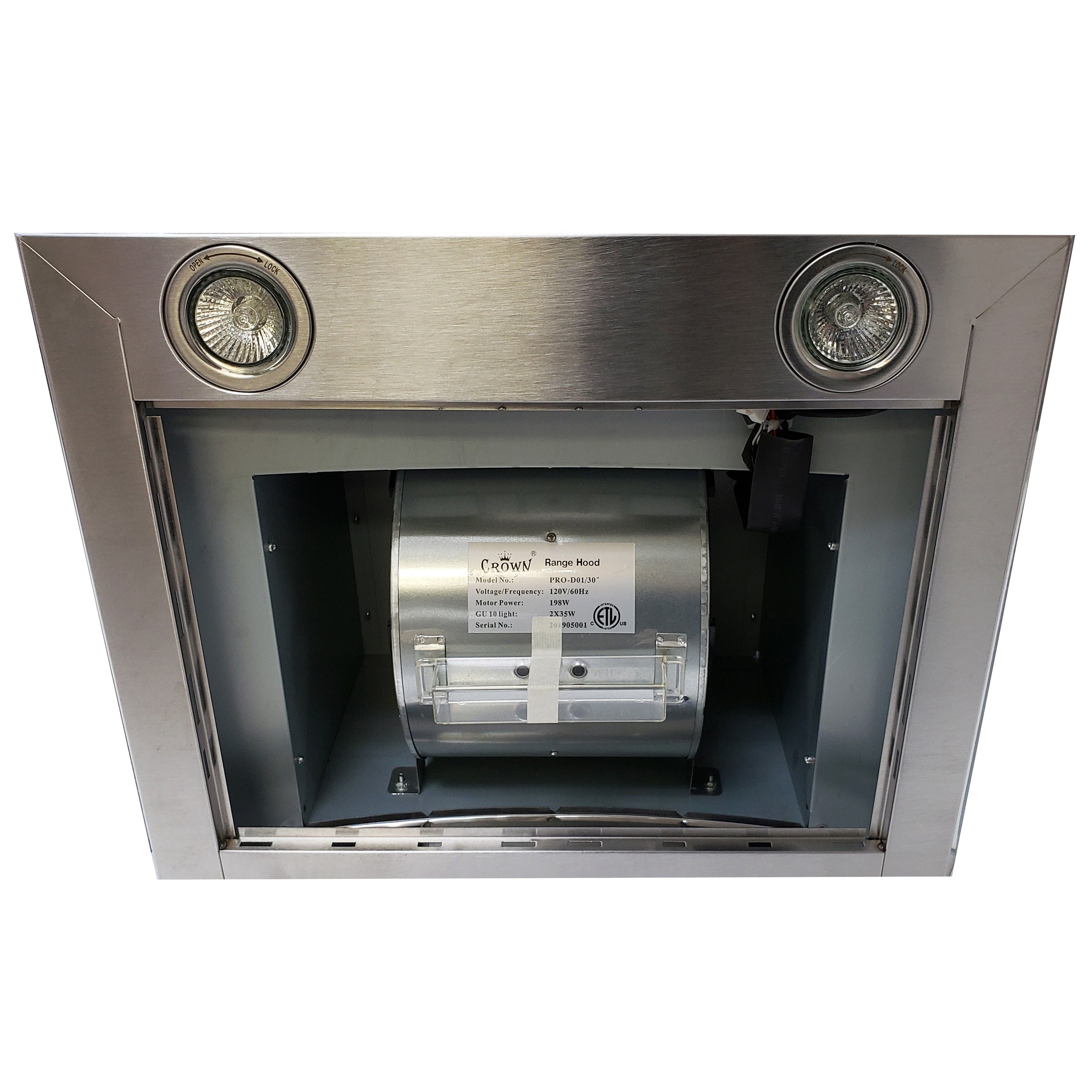 Crown EURO-D01/30 Euro Style 30" Stainless Steel Silver Wall Mount Range Hood - RenoShop