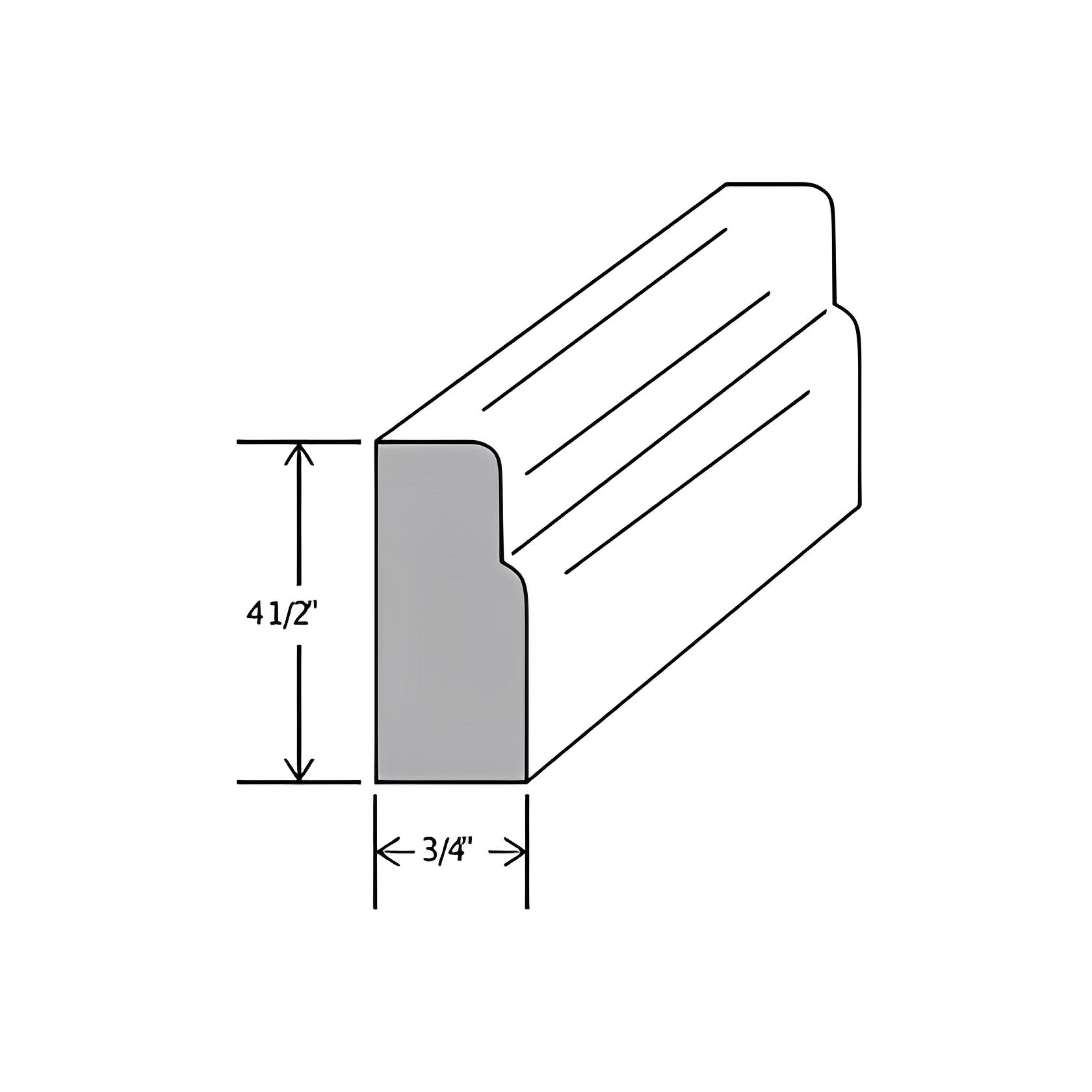 FBM Grey Shaker Furniture Base Moulding - RenoShop