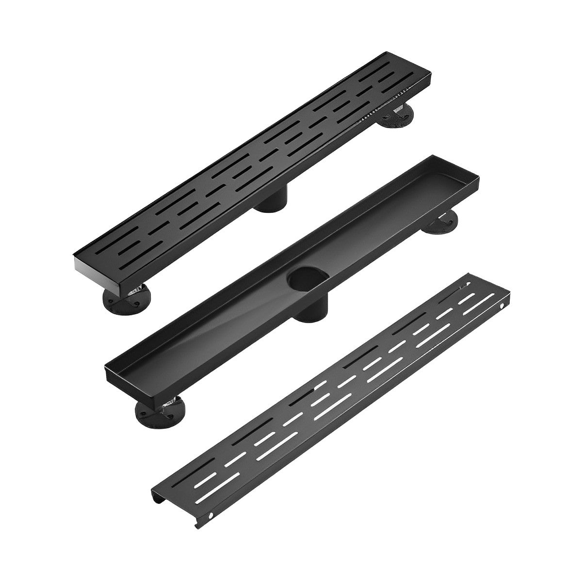 24"/32" Matte Black Shower Room Linear Drainage G01MB - RenoShop