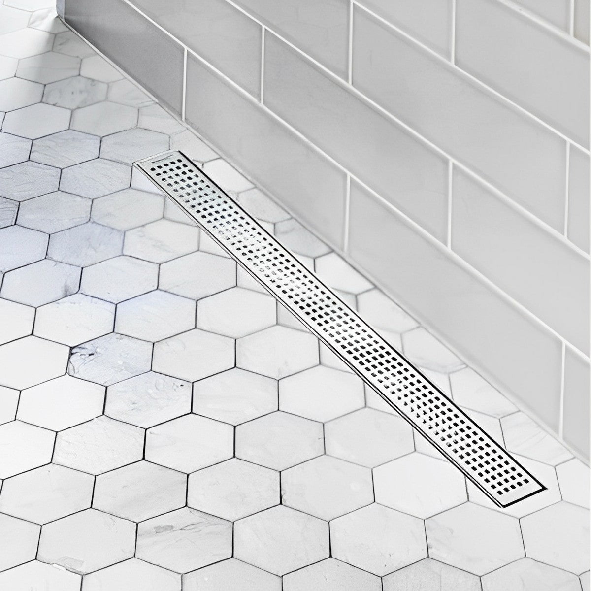 24" Polished Chrome Shower Room Drainage HTL-G03 - RenoShop
