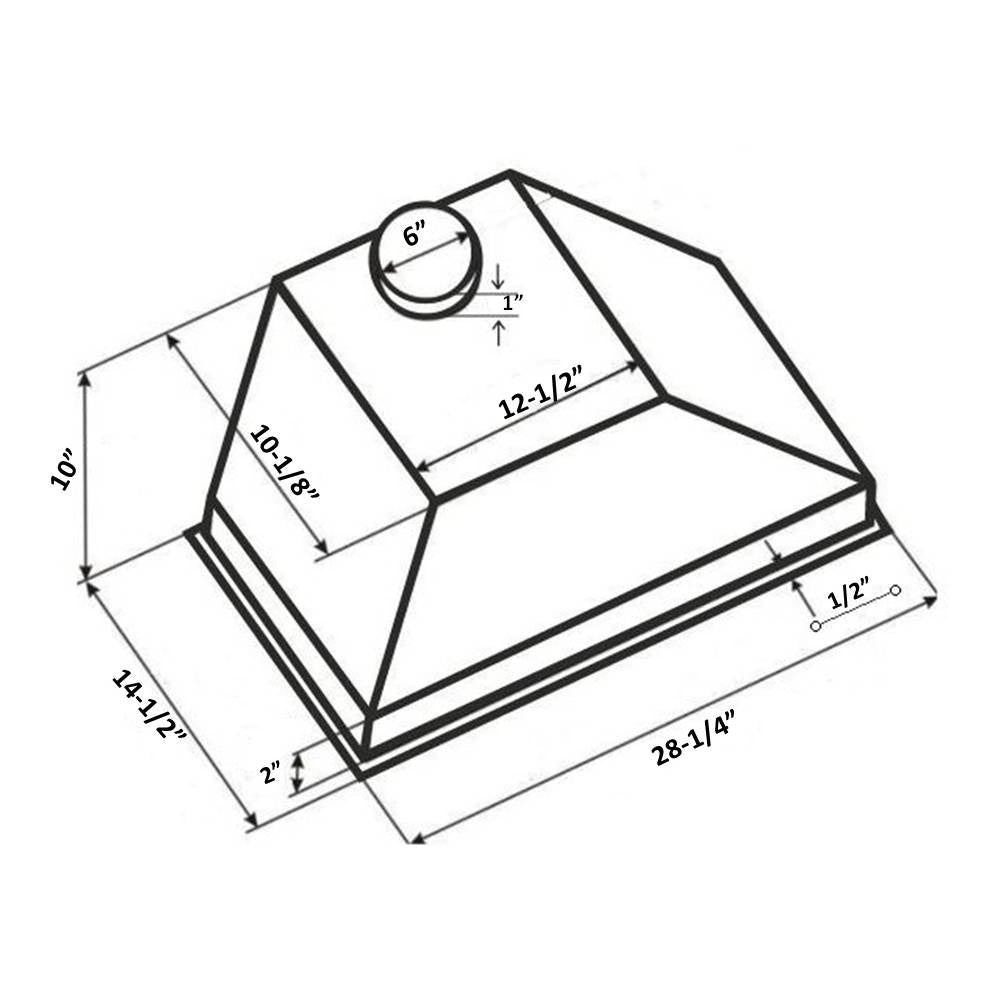 30" 750 CFM Professional Insert Range Hood PRO-INS30N1 - RenoShop