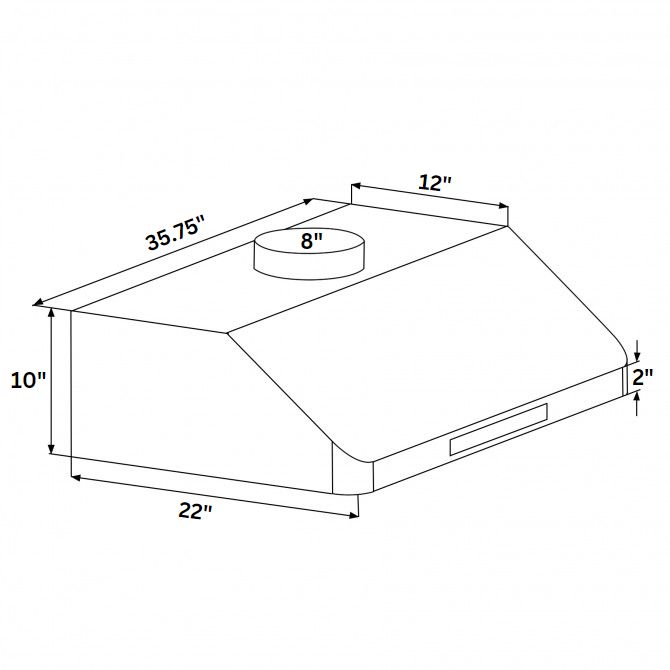 36" 900 CFM Powerful Stainless Steel Range Hood PRO-R01 - RenoShop