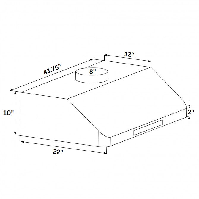 42" 900 CFM Powerful Stainless Steel Range Hood PRO-R01 - RenoShop