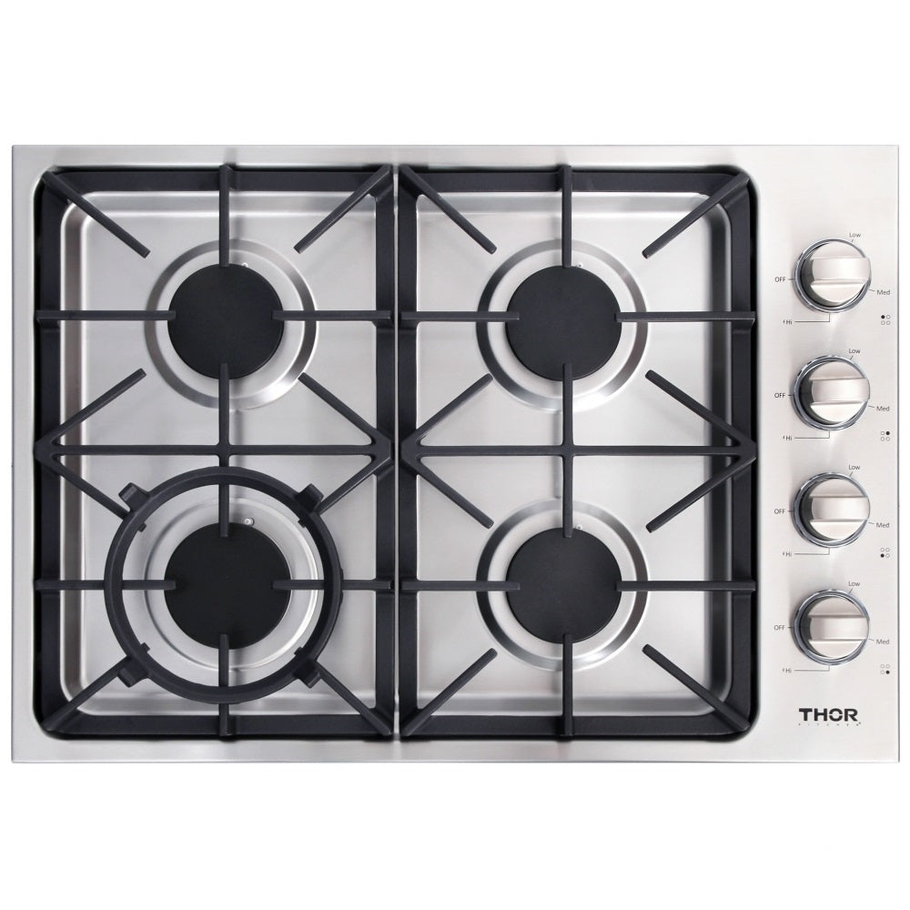 Thor Kitchen TGC3001 30 Inch 4 Burner Drop-In Stainless Steel Gas Cooktop Canada - RenoShop