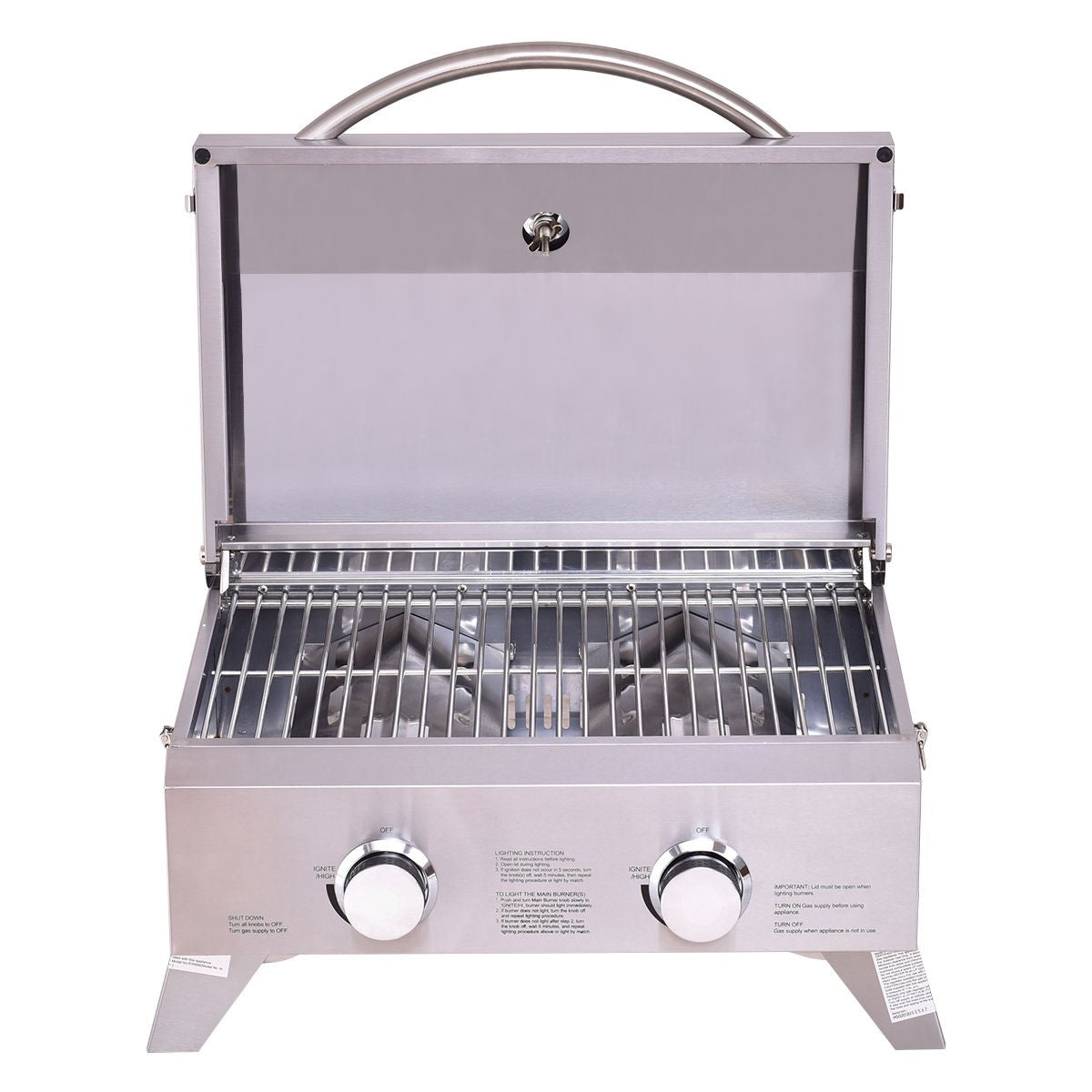THOR Kitchen HGG2012U Two Burner 20000 BTUs Portable BBQ Grill with Propane - RenoShop