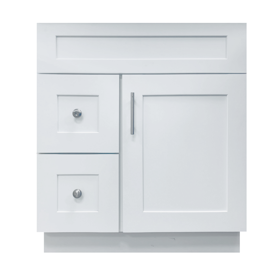 Crown VSD30L 30" Solid Wood Bathroom Vanity with Quartz Top & Sink - RenoShop