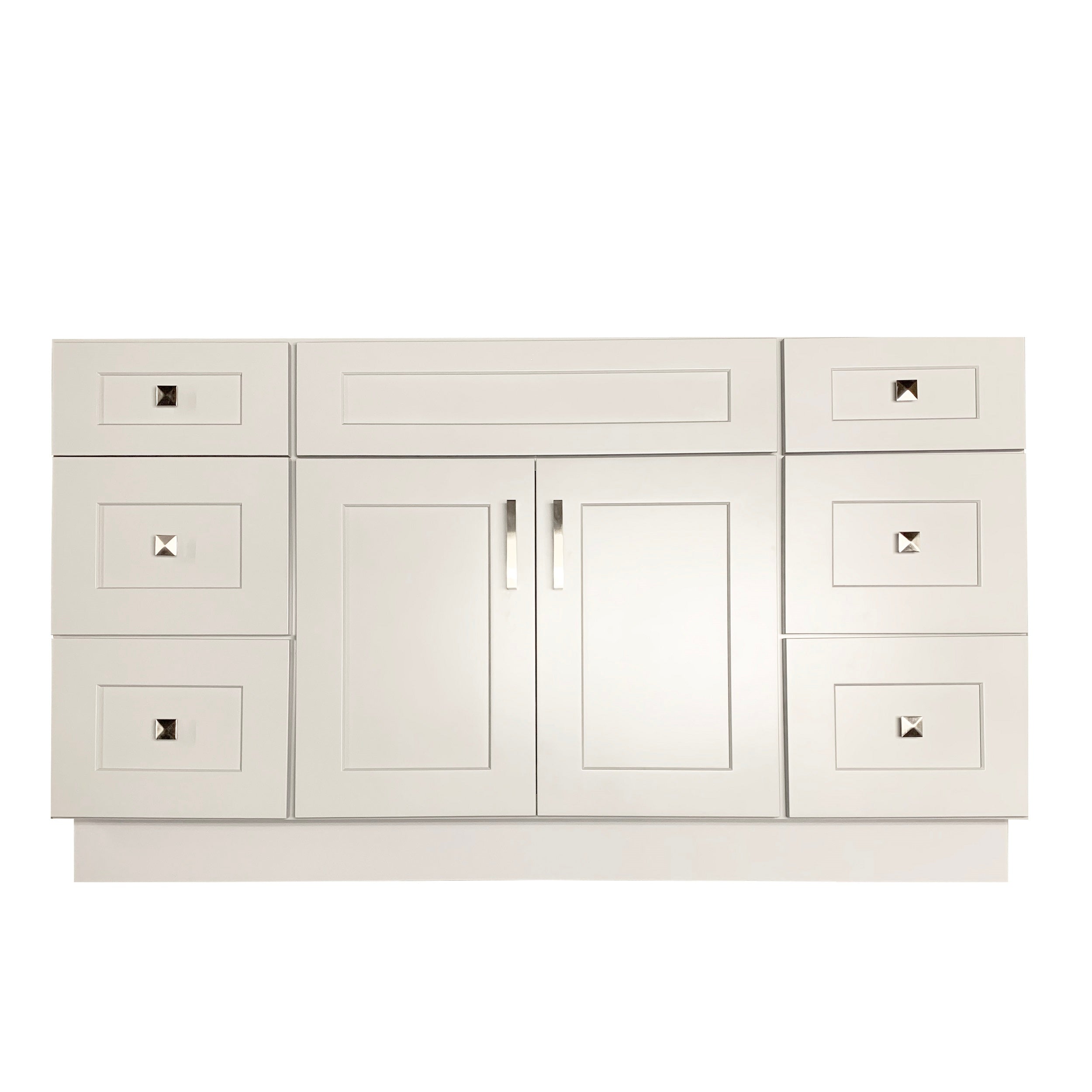 Crown VSD60D 60" Solid Wood Single Sink Bathroom Vanity with Quartz Top & Sink - RenoShop