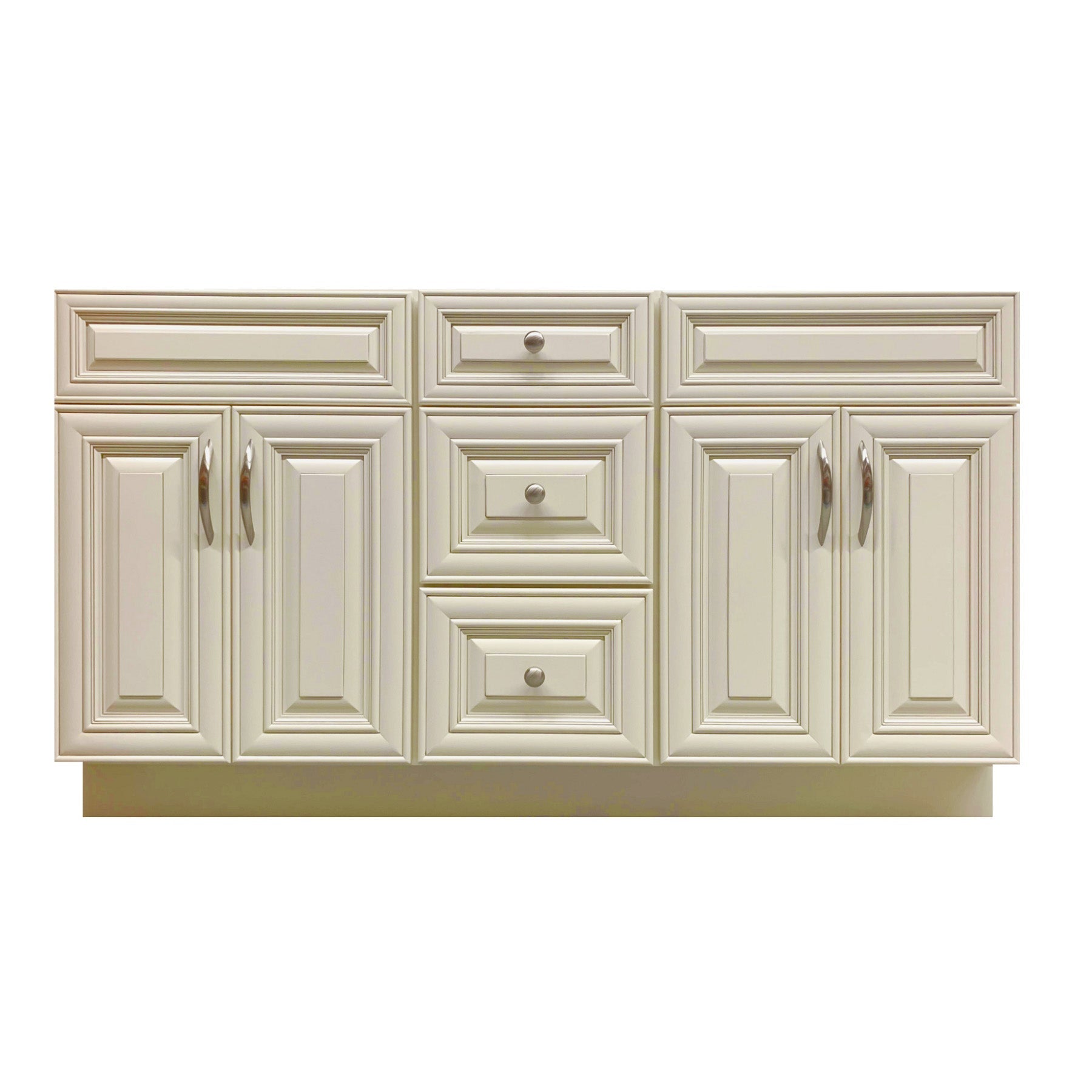Crown VSD60DD 60" Solid Wood Double Sink Bathroom Vanity with Quartz Top & Sink - RenoShop