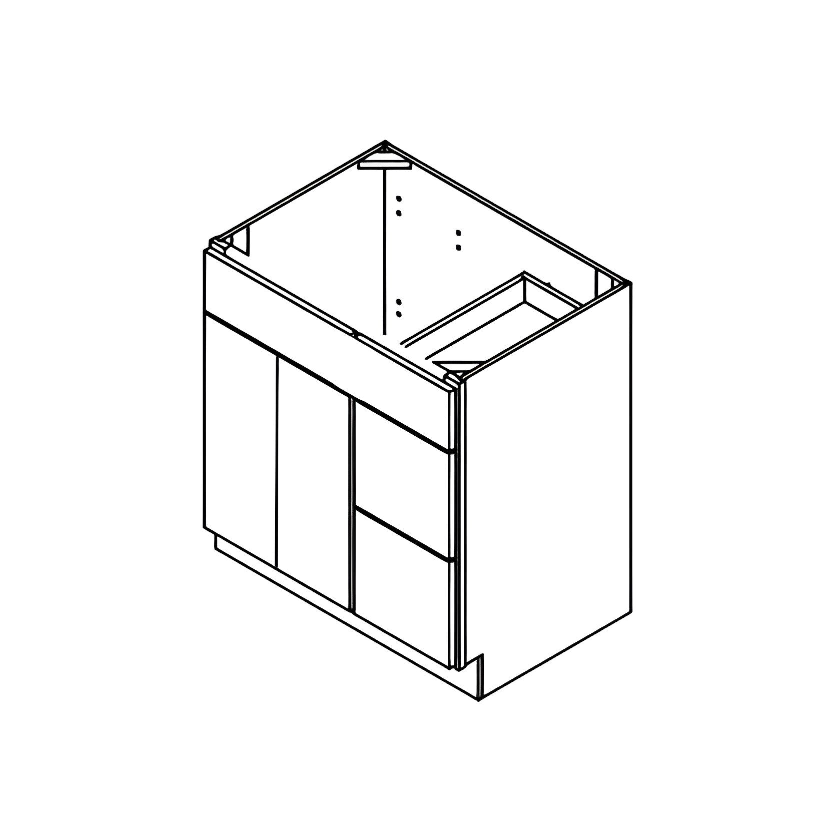 30" MDF Grey Shaker Bathroom Vanity Sink Base with Two Drawers V3021TDR - RenoShop