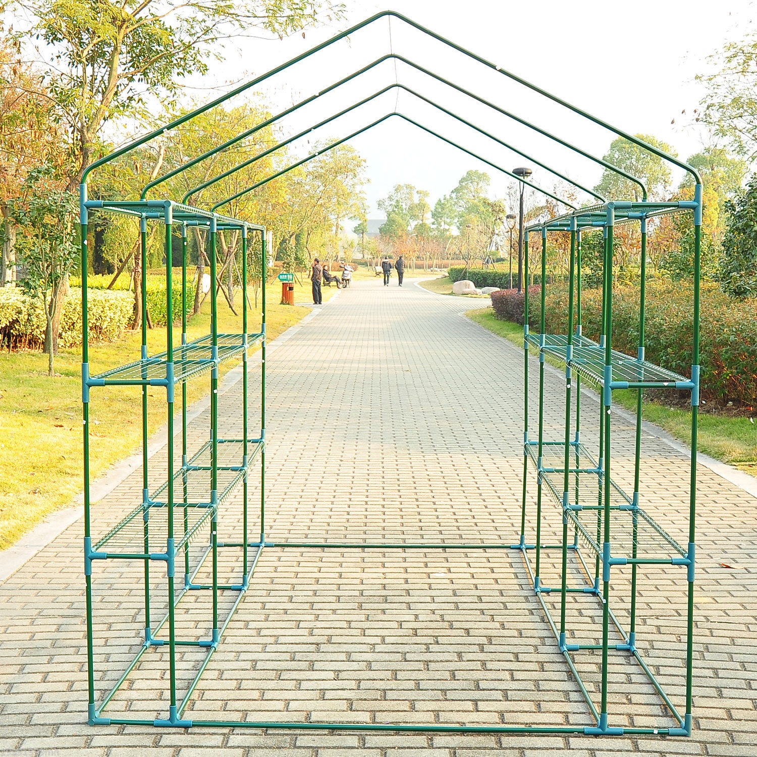 Walk-in Portable Pop up Flower Plant Greenhouse with Shelves 8'x6'x7' - RenoShop